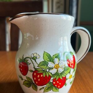 Source Unknown Cream Pitcher with Strawberry Design